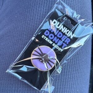 DUNKIN DONUTS Spider Donut Straw Buddy - Purple